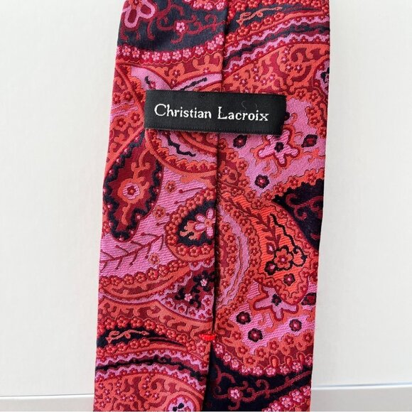 Vintage Christian Lacroix Paisley Printed Tie Silk Made in Italy - Picture 3 of 4